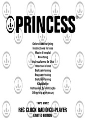 Princess 2912 Instructions For Use Manual