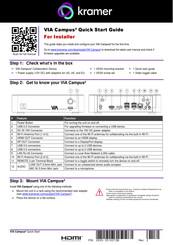 Kramer VIA Campus2 Quick Start Manual