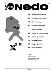 Nedo X-Liner 5.2 Operating Instructions Manual