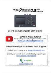 ClearClick Video2Digital 2.0 MINI EDITION Users Manual & Quick Start Manual