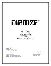DIGITIZE DET-12C Installation And Operation Manual