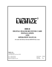 DIGITIZE DDI-8 Installation And Operation Manual