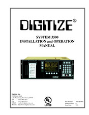 DIGITIZE System 3500 Installation And Operation Manual