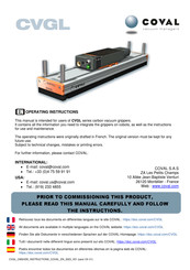 coval CVGL 624 Operating Instructions Manual