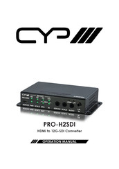 CYP PRO-H2SDI Operation Manual