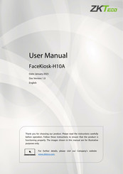 ZKTeco FaceKiosk-H10A User Manual