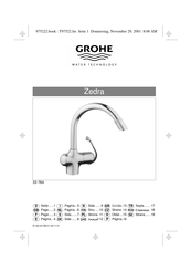 Grohe Zedra 33 764 Assembly Instructions Manual
