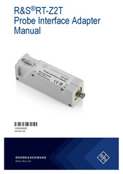 Rohde & Schwarz R&S RT-Z2T Manual