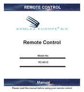 Samlex Europe RC-601D Manual