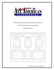 All American Scoreboards MP-6300 Operating Instructions And Service Manual