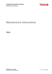 Traub TNL20 Operating Instructions Manual