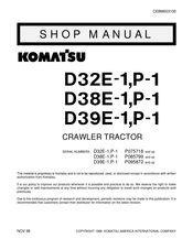 Komatsu D32E-1 Shop Manual