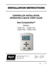 Bard CompleteStat CS9BE-THO Installation Instructions Manual
