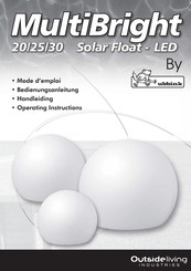 Outside Living Industries Ubbink MultiBright Solar Float 20 Operating Instructions Manual