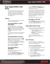 Ross Sage Digital ENDEC 3644 Setup Sheet
