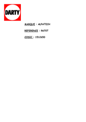 ALPATECH R 670T Manual