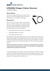 Adinstruments Lt Sensors Series Quick Start Manual