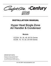 Mars Comfort-Aire Century VCD60 SA Series Installation Manual