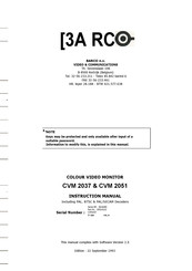 Barco CVM 2051 Instruction Manual