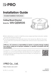 i-PRO WV-QEM506 Installation Manual