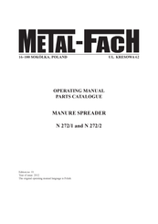 Metal-Fach N 272/2 Operating Manual