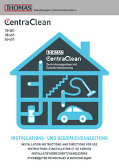 Thomas CentraClean 15-301 Installation Instructions And Directions For Use