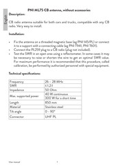 PNI ML75 CB Installation Manual