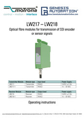 Genesis Automation moTrona LW218 Operating Instructions Manual