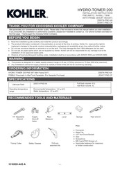 Kohler HYDRO-TOWER 200 Series Installation Instructions Manual