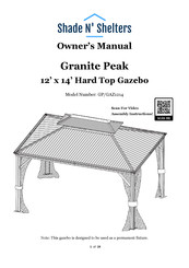 Shade N' Shelters Granite Peak GP/GAZ1214 Owner's Manual