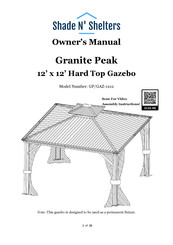 Shade N' Shelters Granite Peak GP/GAZ-1212 Owner's Manual