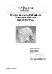 halstrup-walcher PS27 Original Operating Instructions
