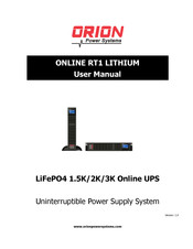 Orion Power Systems ONLINE RT1 LITHIUM User Manual