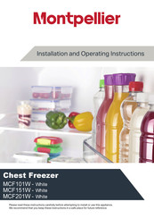 montpellier MCF201W Installation And Operating Instructions Manual
