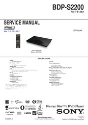 Sony BDP-S2200 Service Manual