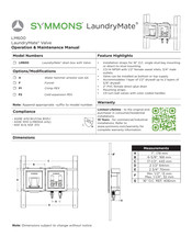 Symmons LaundryMate LM600 Operation & Maintenance Manual