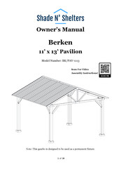 Shade N' Shelters Berken Owner's Manual