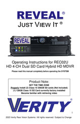 Verity Audio Reveal REC02U Operating Instructions Manual