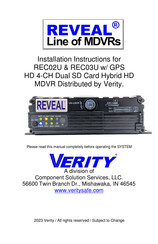 Verity Audio Reveal REC02U Installation Instructions Manual