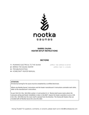 nootka saunas BARREL SAUNA Setup Instructions