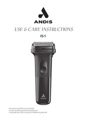 Andis FS-1 Use & Care Instructions Manual