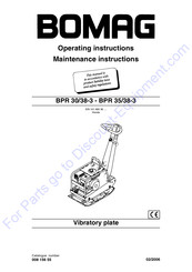 Bomag BPR 35/38-3 Operating Instructions And Maintenance Instructions