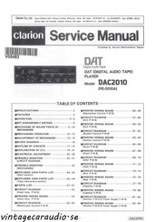 Clarion DAC2010 Service Manual