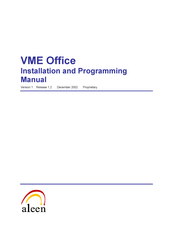 aleen VME Office Installation And Programming Manual