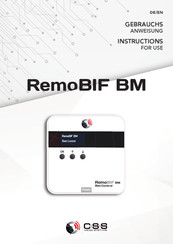 CSS Remo BIF BM Instructions For Use Manual