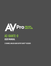 AV Pro Edge AC-DANTE-E User Manual