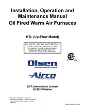 Olsen Airco HTL-100C Installation, Operation And Maintenance Manual