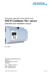 Weinzierl KNX IP LineMaster 762.1 secure Operation And Installation Manual