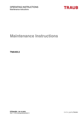 Traub TNA400.2 Operating Instructions Manual
