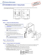 Extron electronics DTP DVI 4K 230 D Series Setup Manual